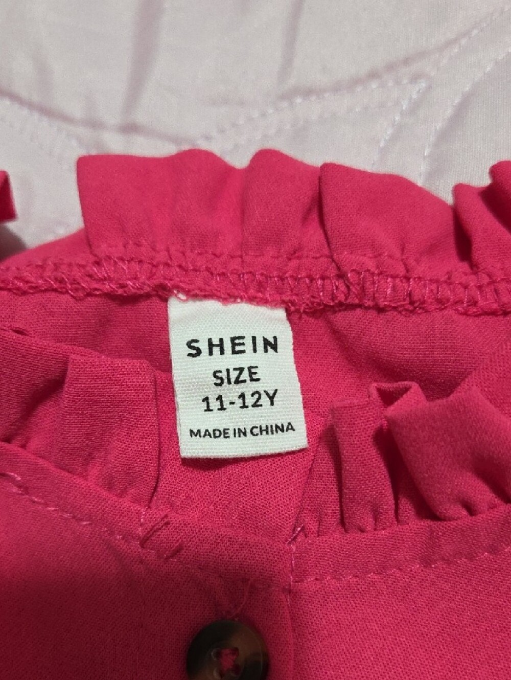 SHEIN Bright Pink Ruffle Button-Front Tank Top - Picture 4 of 4